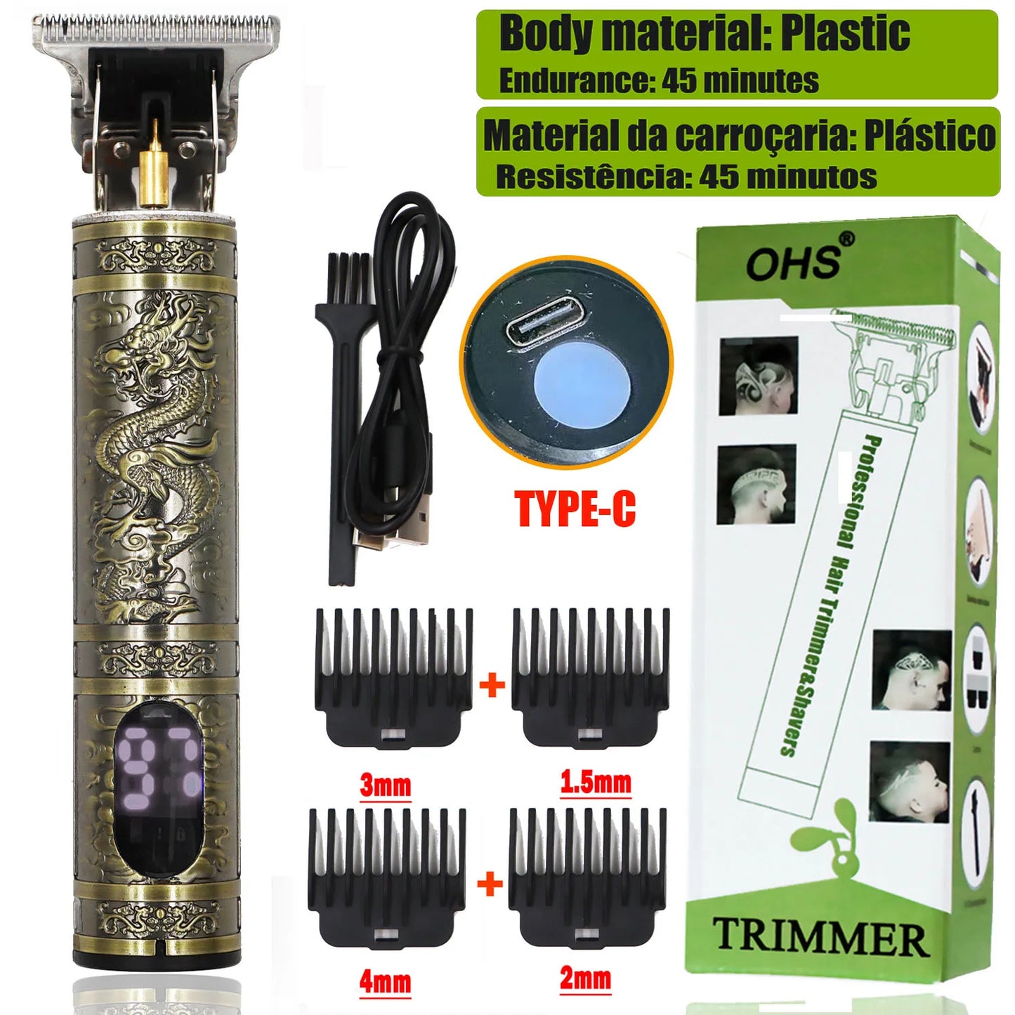 T9 Cordless Electric Hairber Shaver Hair Trimer Home Appliances Travel Barber Razors Shaving Machine for Men Trimmer Man