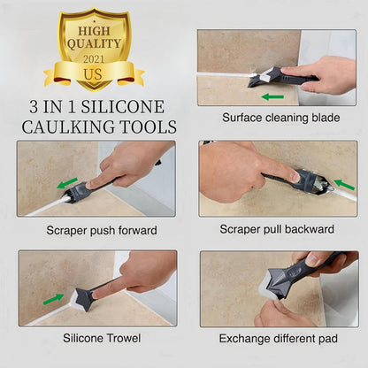 9Pcs 3 in 1 Silicone Caulking Tools